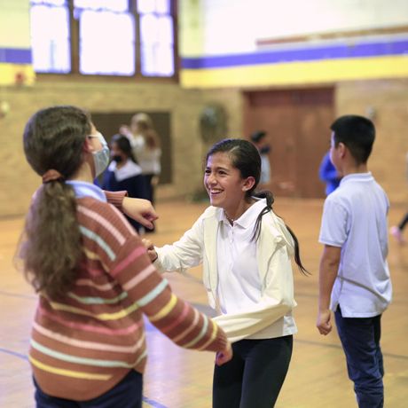 Danceworks students practice in the gym.